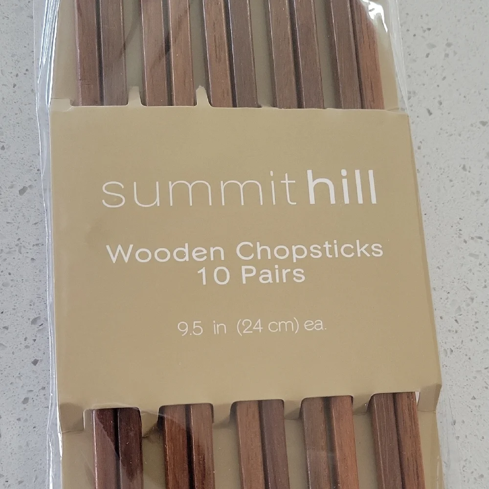 Summit Hill Wooden Chopsticks 10 Pairs 9.5